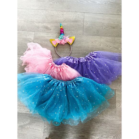 No Brand Other - Unicorn Birthday Outfit Toddler Girl Costume Tutu Skirt Headband Party Halloween
